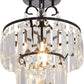 Small Crystal Raindrop Mini Chandeliers Semi Flush Mount Ceiling Light Fixture Small Ceiling Lamp for Hallway Bar Kitchen Dining Room Living Room