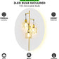 Decorative Gold Floor Lamp,3-Light Farmhouse Floor Lamps for Living Room with Smooth Dimmable ( Adjust Brightness Nightlight ), Modern Style Standing Tall Lamp of Diamond Cage - Bulb Included