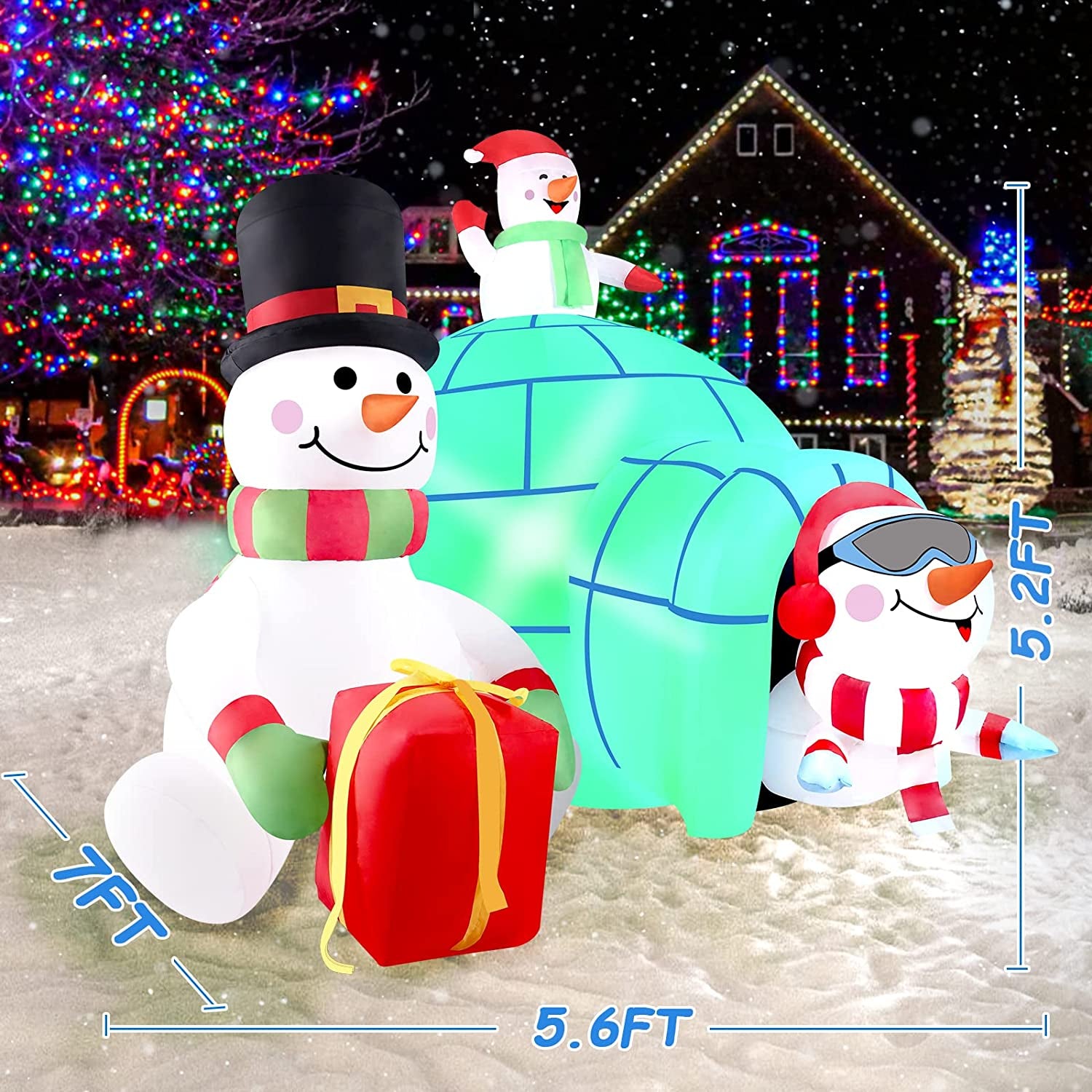 Christmas Inflatables Outdoor Decorations, Blow up Snowman Penguins Inflatable