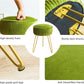 Mid Century Modern Velvet Upholstered Pleated round Footrest Stool Ottoman with Metal Legs, Home Multifunctional Luxury Ottoman Suitable for Living Room and Bedroom