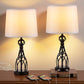 Set of 2 Touch Control Table Lamp with 2 USB Ports, 3-Way Dimmable Modern Nightstand Lamp Sets, Bedroom Lamp Set of 2 with Fabric Shade, Bedside Touch Desk Lamp for Bedroom Living Room(Bulbs Included)