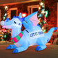 6 FT Long Christmas Inflatable Dragon, Blow up Lighted Inflatables Blue Dragon with Snowflake for Christmas Party Indoor, Outdoor, Yard, Garden, Lawn Winter Decorations