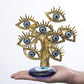 Golden Turkish Evil Eyes Tree with Blue Evil Eye Base for Home Decor Luck Gift