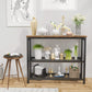 Small Console Table, Sofa Table with Double Mesh Shelves, Industrial Entryway Table for Entryway, Hallway, Foyer, Front Hall, Sofa Couch, Living Room, Bar, Kitchen, 32 Inch, Rustic