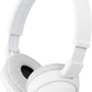 ZX Series Wired On-Ear Headphones, White MDR-ZX110