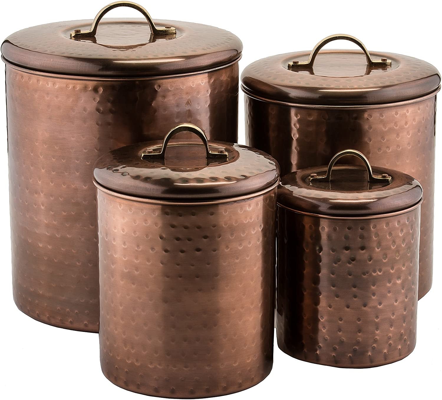 Canister (Set of 4), 4 Quart/2 Quart/1½ Quart/1 Quart, Antique Copper