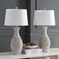 Lighting Collection Bentlee Rustic Grey 30-Inch Bedroom Living Room Home Office Desk Nightstand Table Lamp Set of 2 (LED Bulbs Included)