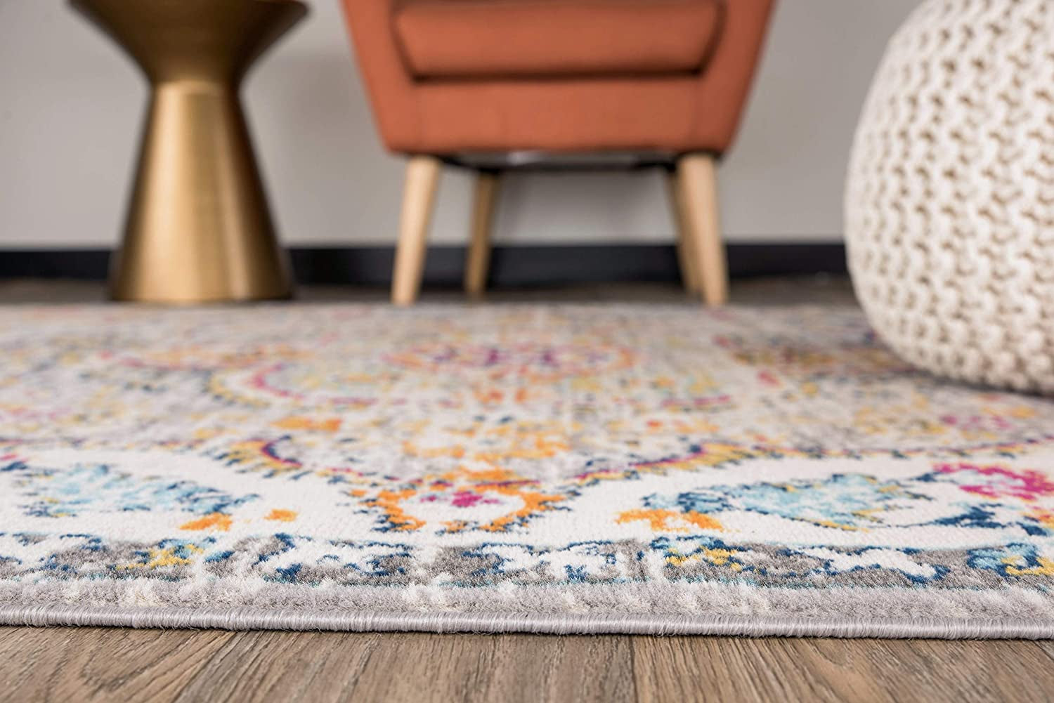 Vintage Distressed Bohemian Area Rug 3'3" X 5' Gray