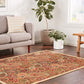 Ottohome Collection Non-Slip Rubberback Paisley Design 5X7 Indoor Area Rug, 5' X 6'6", Beige