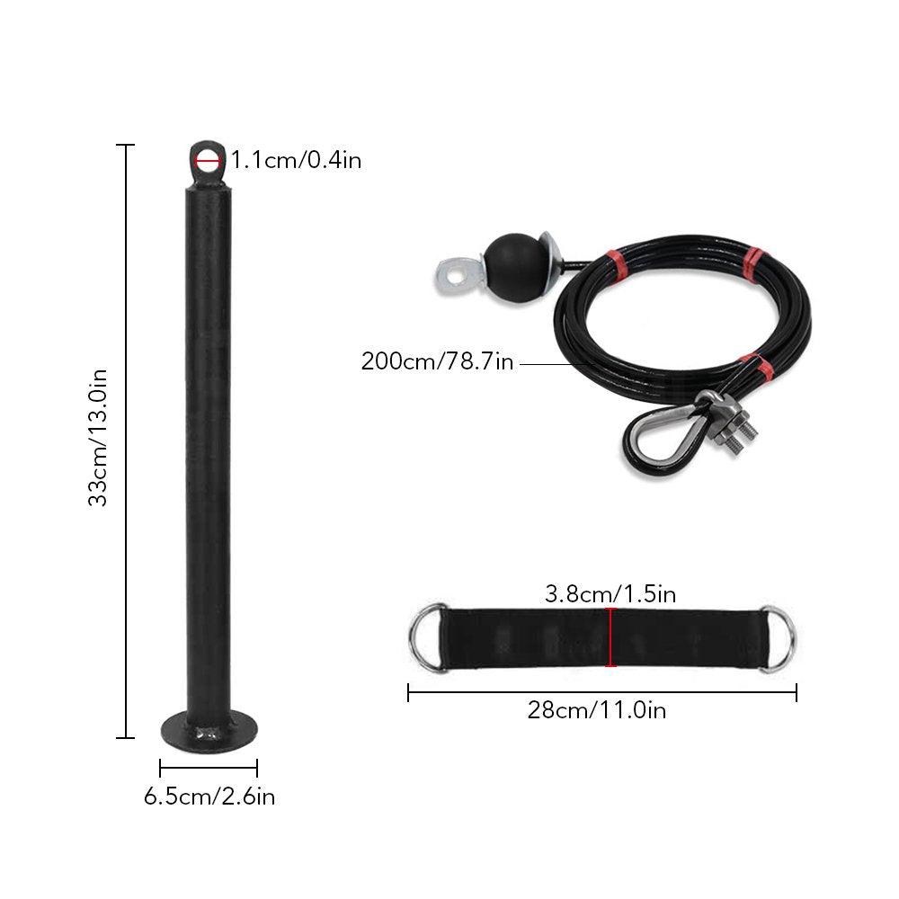 Pulley Cable Machine Attachment System with Upgraded Loading Pin Super-Silent Detachable 360 Degree Rotation Pulley Fitness Arm Biceps Triceps Strength Training Home Gym Workout Equipment