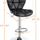 2Pcs Adjustable Bar Stools PU Leather Swivel Bar Chair with Shell Back Black Pub Chairs Counter Height Home Kitchen Dining Room Chairs