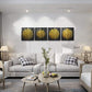 4 Piece Framed Canvas Wall Art for Living Room Family Bathroom Wall Decor Modern Kitchen Office Bedroom Decoration Black Pictures Golden Abstract Painting Inspiration Wall Artworks for Home Walls Art