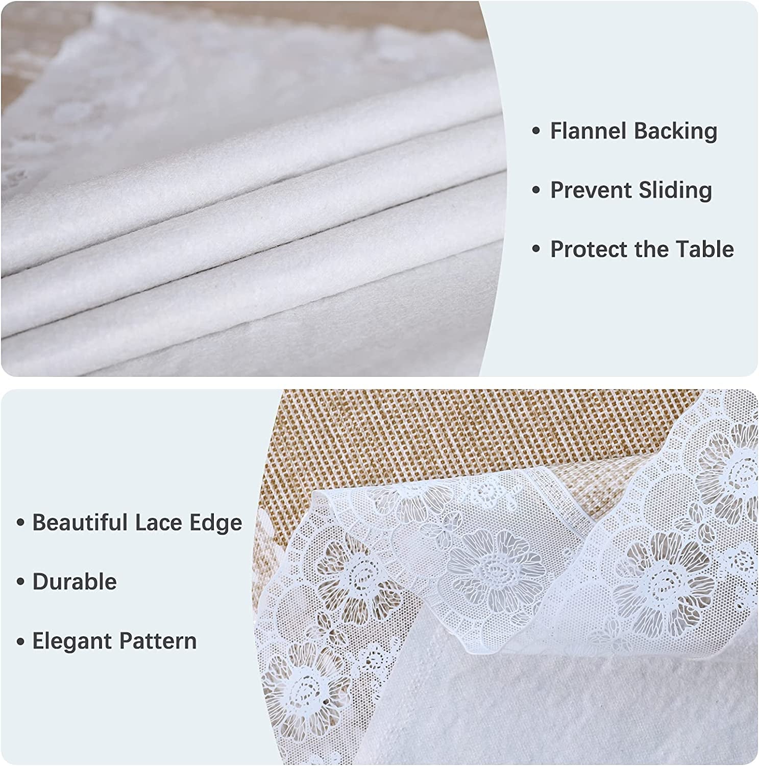 Vinyl Tablecloth with Flannel Backing,Plastic Waterproof Rectangle Tablecloths,Flannel Backed Table Cloth for Camping Dining Indoor & Outdoor,Durable Table Cover(Brown Stripes,52 X 72 Inch)