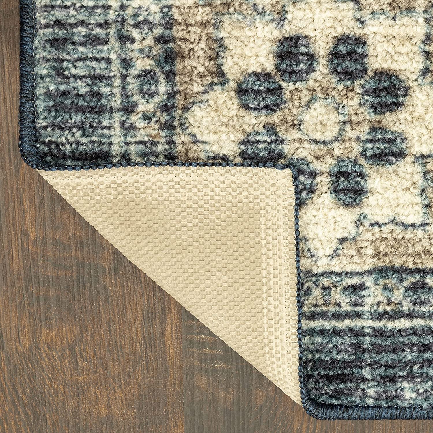 Ava Traditional Tapestry Kitchen Rugs Non Skid Accent Area Carpet [Made in USA], Persian Blue, 2'6" X 3'10"