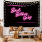 Decorative Wall Tapestry,Bad Bitches Only Words in Neon Light for Bedroom Living Room Outdoor,51Hx60L Inch