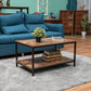 Coffee Table with Metal Frame,2-Tier Tea Table with Storage Shelf,Cocktail Table TV Stand Side End Table, Accent Furniture for Home Office Living Room