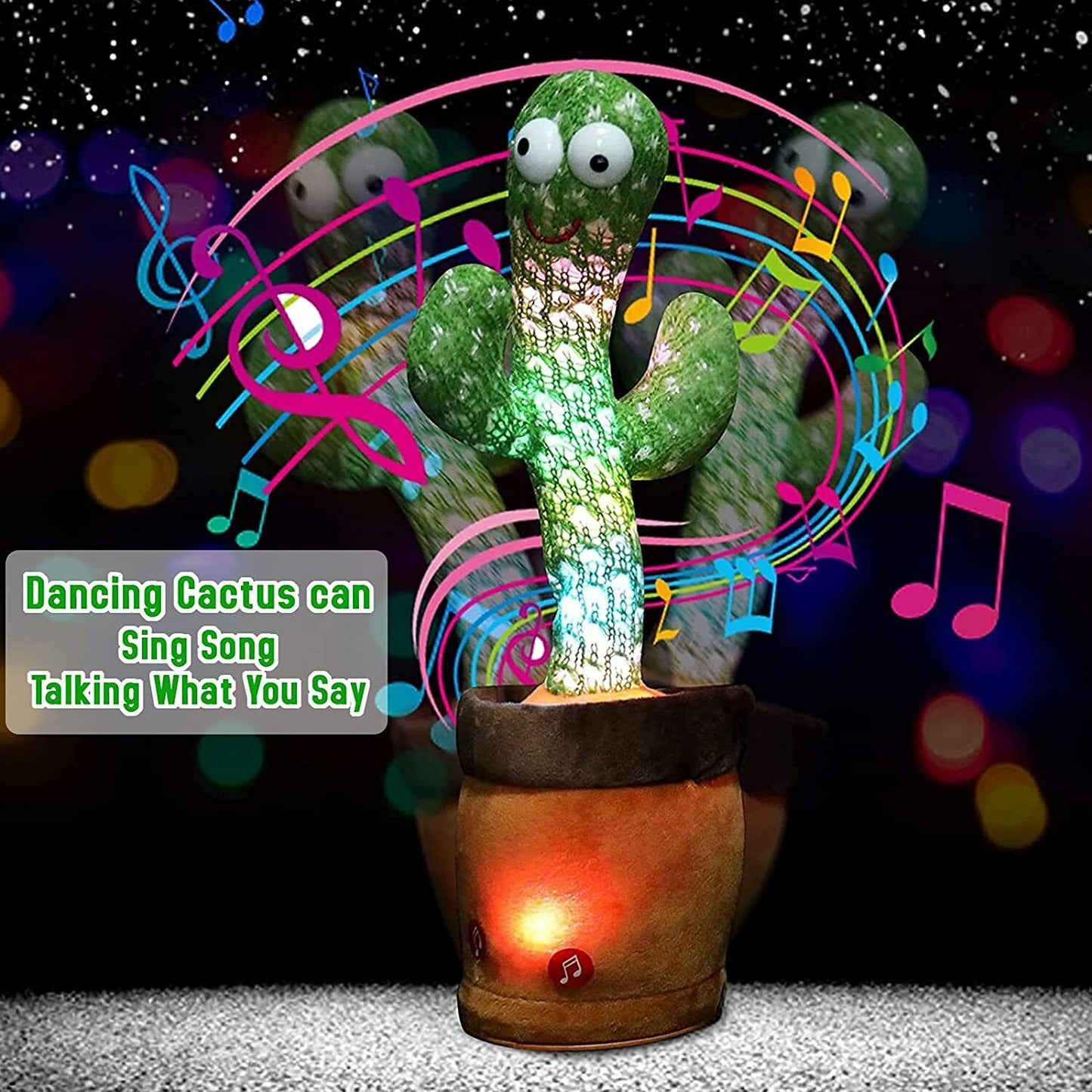 Singing Cactus Plush Toy Glow Dancing Electronic Recording Funny Song Fun Toy US