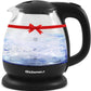 EKT1001B Electric 1.0L Bpa-Free Glass Kettle Cordless 360° Base, Stylish Blue LED Interior, Handy Auto Shut-Off Function – Quickly Boil Water for Tea & More, Graphite Black