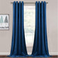 Blue Velvet Curtains Blackout - Warm Soft Velvet Curtains Thermal Insulated Privacy Panels for French Door / Parlor, Royal Blue, W52 X L96 Inches, 2 Panels
