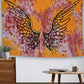 Psychedelic Tie Dye Mandala Angel Wings Hippie Boho Indian Tapestry Wall Hanging Throw Symbolizing Hope Faith Love (Yellow Multi Tie Dye, 30X40 Inches)