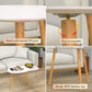 Bamboo White Nesting End Table - Side Tables Living Room Tables, Nesting Tables Set of 2 Small Coffee Table, Modern Minimalist Triangle Center Table for Sofa Bedside Bedroom Apartment Ofiice