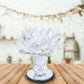 Home Decor Table Top Decoration White Crystal Lotus Flower Candle Holder