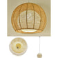 WUZSTAR Retro Woven Wicker Ceiling Light Fixture Rattan Shade Farmhouse Hanging Pendant Lamp