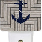 LED Plug-In Night Light Auto Dusk to Dawn Sensor Decor Nautical Navy Blue Anchor Lamp for Bedroom,Bathroom,Kitchen,Hallway,Stairs,Hallway Retro Wooden Texture
