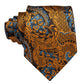 Extra Long Mens Tie 100% Silk Brown Floral Paisley Necktie Set Wedding US