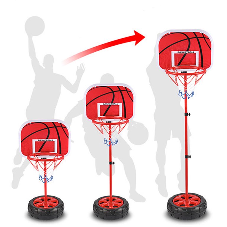 Toddler Basketball Hoop Stand Adjustable Height 2.2-5.6 ft - Mini Indoor Basketball Goal Toy with Ball & Pump for Baby Kids Boys Girls Outdoor Play Sport for Age 2-8 Years Old