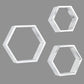 Wall Mounted Hexagon Floating Shelves, Wooden Wall Organizers Hanging Shelf for Home Decor, Set of 3, Rustic White