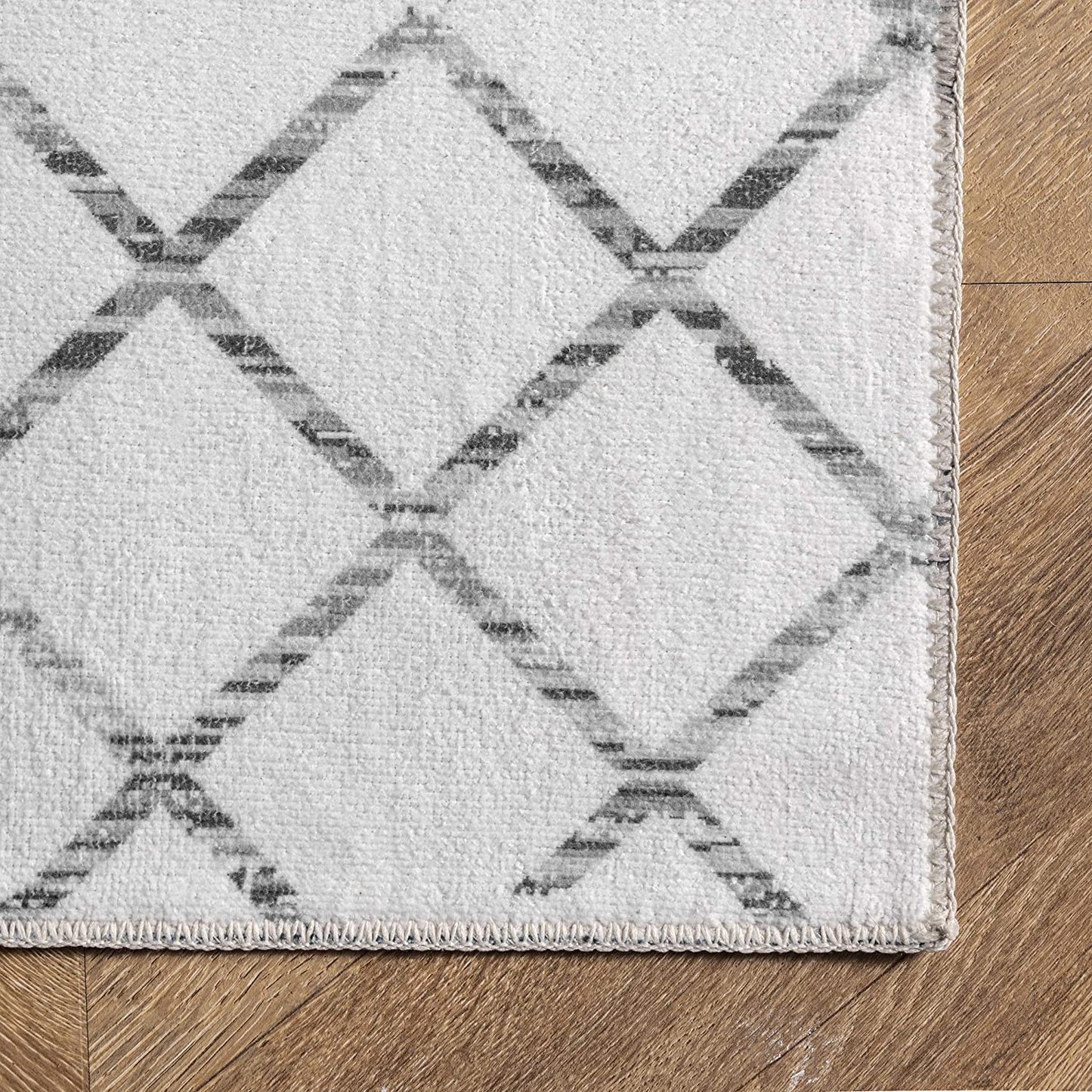 Moroccan Blythe Machine Washable Area Rug, 4' X 6', Grey