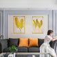 Gold Leaf Wall Decor 2 Piece Art Golden Metal Leaves Home Decorations Living Room Large Hangings Cutout Sculptures Accent Two Decorative Bathroom Modern Bedroom Iron over Couch (2P)