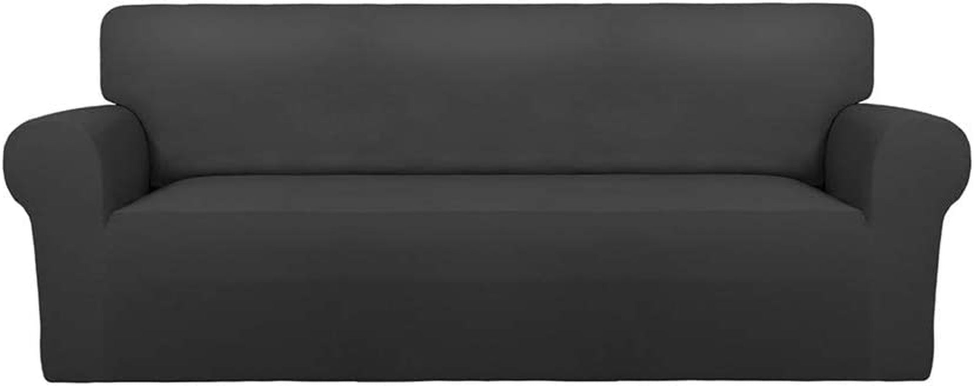 Super Stretch Chair Sofa Slipcover – Spandex Non Slip Soft Couch Sofa Cover, Washable Furniture Protector with Non Skid Foam and Elastic Bottom for Kids, Pets （Sofa， Dark Gray）