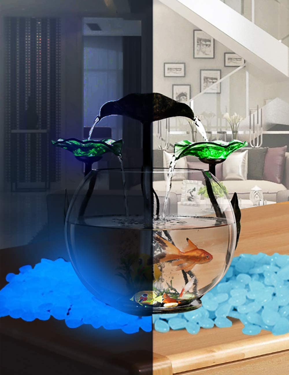 【400 Pcs】 Glow in the Dark Rocks,Glowing Stones Garden Glow in the Dark Pebbles Outdoor Decorative Stones Small Patio Decor Garden Decorations