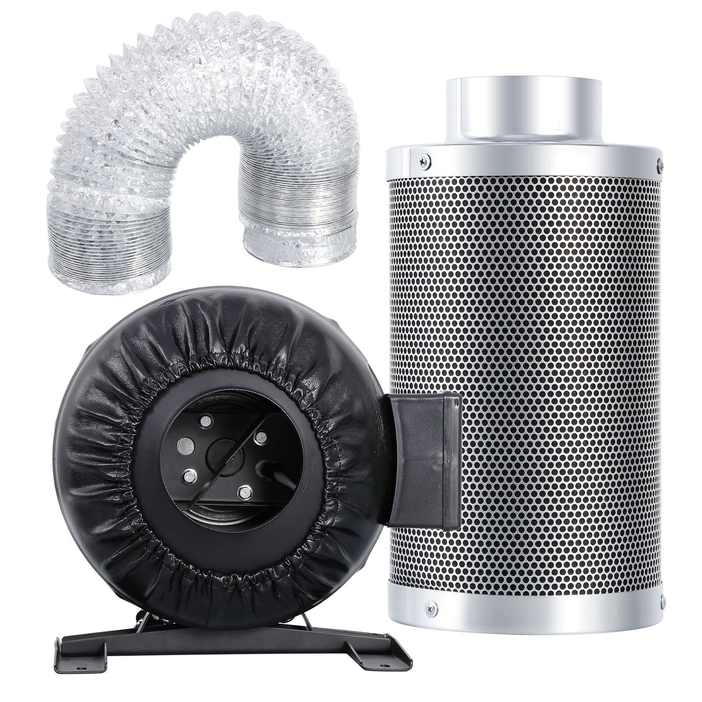 4" 276CFM Inline Fan Air Carbon Filter Speed Controller Grow Tent Ventilation