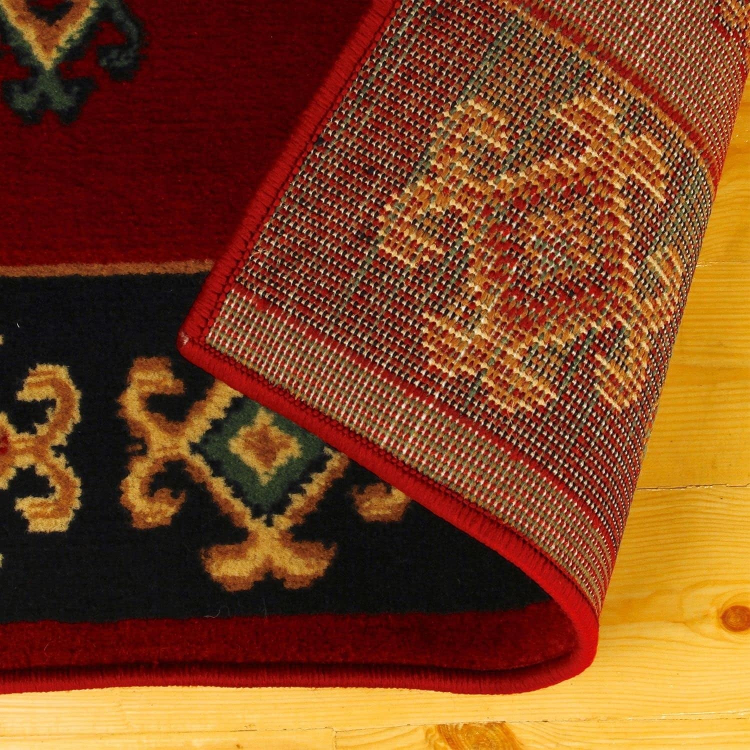 SUPERIOR Indoor Small Area Rug with Jute Backing, Bohemian Geometric Rugs for Home, Bedroom, Living Room, Kitchen, Entryway, Office, Southwestern Floor Decor, Santa Fe Collection, 4' X 6', Red