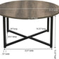Grey Top Black Frame Ashwood round Coffee Table, 31.5 X 31.5