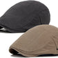 2 Pack Newsboy Hats for Men Flat Cap Cotton Adjustable Breathable Irish Cabbie Ivy Driving Gatsby Hunting Hat