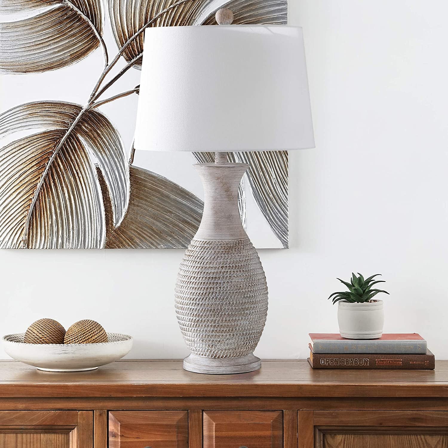 Lighting Collection Bentlee Rustic Grey 30-Inch Bedroom Living Room Home Office Desk Nightstand Table Lamp Set of 2 (LED Bulbs Included)