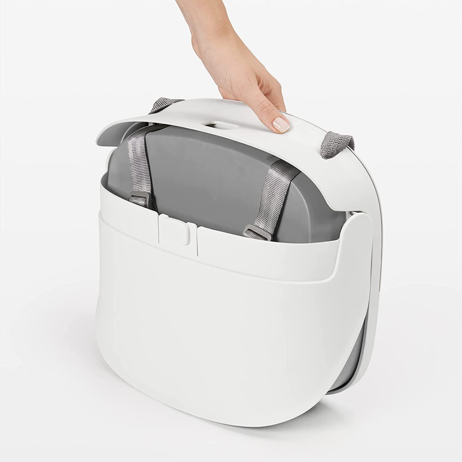Tot Perch Booster Seat with Straps, Gray