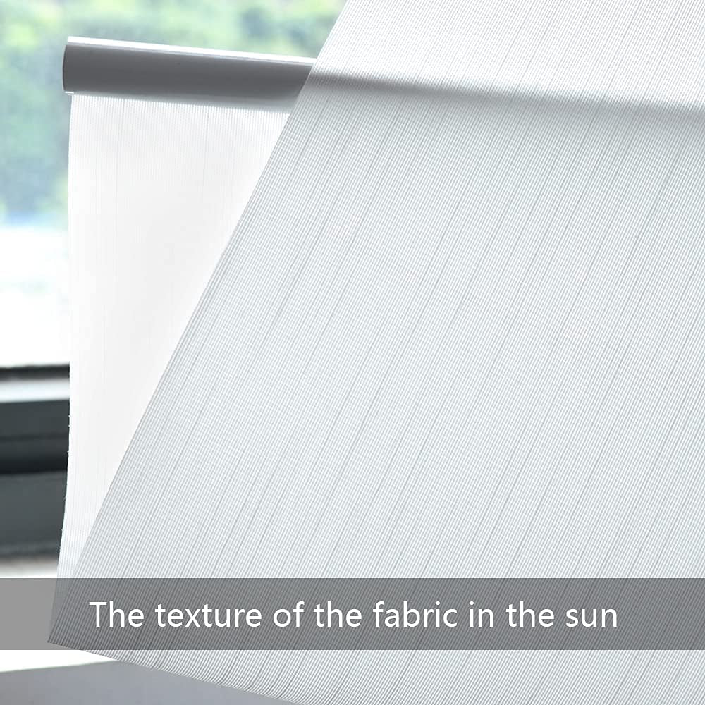 Light Filtering Roller Shades for Windows, UV Protection Fabric Roller Shades Solar Window Roller Blinds for Bedroom, Living Room, Bathroom and Office, 35" W X 72" H, White