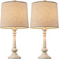 Pokat 21" Retro Style Farmhouse Table Lamp Sets of 2 for Living Room Bedroom Rustic Bedside Nightstand Lamp Linen Washed