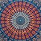 Indian Hippie Bohemian Psychedelic Golden Blue Peacock Mandala Wall Hanging Bedding Tapestry (Golden Blue, Queen (84X90Inches)(215X230Cms))
