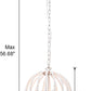 Boho Wood Beaded Pendant Light Candle Style Globe Chandelier White Finishing for Bedroom, Kitchen Island, Girl Room 4-Light