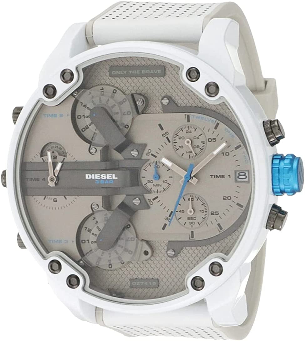 Men'S Mr. Daddy 2.0 Chronograph White-Tone Stainless Steel Watch DZ7419