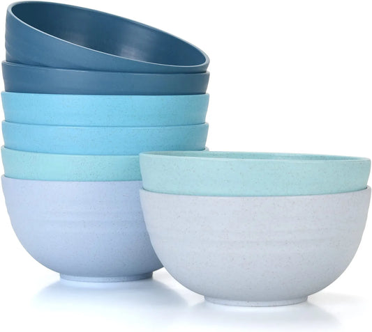 [Set of 8]Cereal Bowls 24 OZ Microwave and Dishwasher Safe Bowl Bpa-Free Eco-Friendly Bowl Sets Mixed Color for Cereal, Salad, Soup, Rice