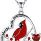 925 Sterling Silver Red Cardinal Necklace I Am Always with You Memorial Pendant Jewelry Gift for Women