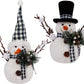 Christmas Table Decorations, Set of 2 Snowman with Pine Cone Twigs, Winter Tabletop Decor for Indoor Home Kitchen Fireplace Office Room Xmas Gifts Holiday Party