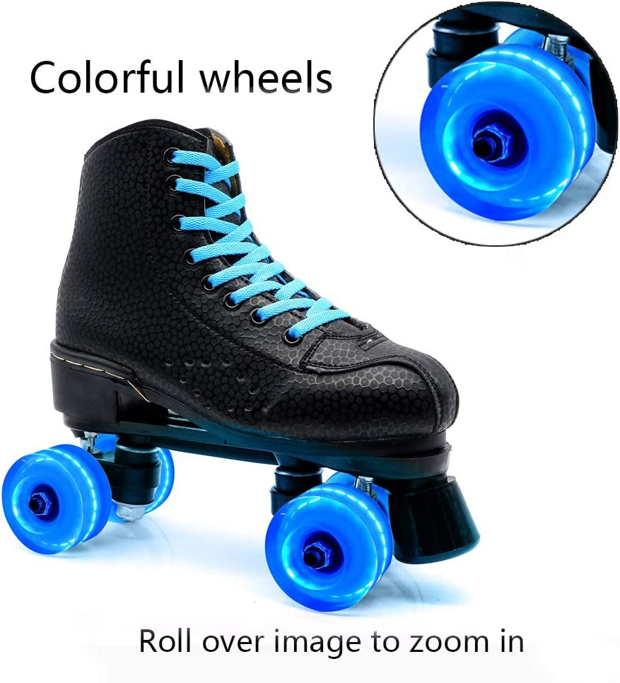 8 Pack 78A Light up Roller Skate Wheels 32 X 58Mm, Luminous Skate Wheels with Bearings Installed for Indoor or Outdoor Double Row Skating and Skateboard Accessories
